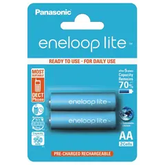 ნიკელ-ლითონის ჰიდრიდის აკუმულატორი Panasonic eneloop Lite AA 950mAh 2ც.