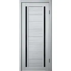 კარის ბლოკი Flydoors PVC LA STELLA 203 იფანი ნაცრისფერი შუშა შავი 36×800×2150 მმ