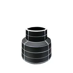 ვაზა საყვავილე ზოლიანი შავი 16 სმ