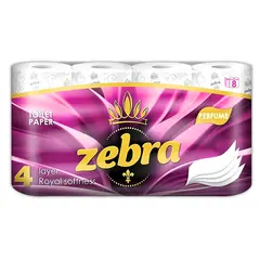 ტუალეტის ქაღალდი Zebra Perfume 4 ფენა 8 ც