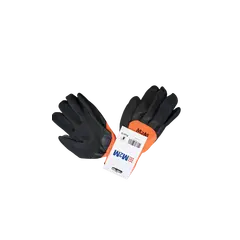 Перчатки оранжево-черные с латексным покрытием M2M P300/003 S10