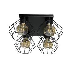 Светильник потолочный LUMINEX Leti 4 E27 металл черный ромб 084