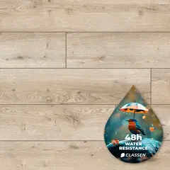 Laminate water resistant Classen Story Aqua Protect 55233 oak 1285x192x12 mm. AC5/33