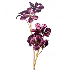 საახალწლო დეკორაცია METALL NASTURTIUM FLOWER STEM PRPL GLD 70სმ