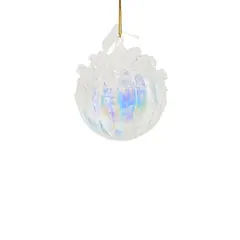 საახალწლო დეკორაცია "ბურთი" 12/48-10cm Glass clear pearly ball