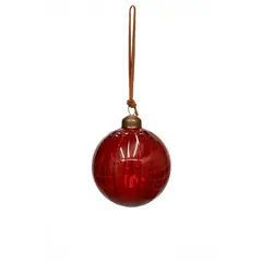 საახალწლო დეკორაცია "ბურთი" 12/96-8cm Glass red shiny ball