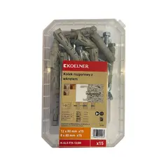 დიუბელი განბჯენი სჭვალით Koelner 8.0x80 მმ 15 ც K-SL3-FIX-12/80