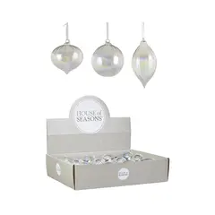 საახალწლო სათამაშო ბურთი მინის გამჭვირვალე 3ass 9x8 სმ