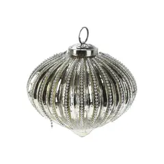 საახალწლო სათამაშო  ბურთი მინის მძივებით 11 სმ