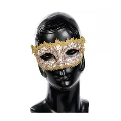 საახალწლო დეკორაცია GLT TRIM MASK ORN GLD CRM 18სმ