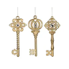 მორთულობა საახალწლო გასაღები JEWEL KEY ORN ASS 3 GLD 16.5სმ