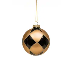 საახალწლო დეკორაცია "ბურთი" 12/48-10cm Glass gold & black ball