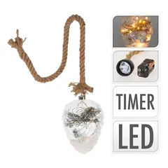 საახალწლო დეკორაცია გირჩი თოკით 21 სმ