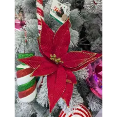 მორთულობა საახალწლო ყვავილი 202404GU330 30 სმ