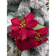 მორთულობა საახალწლო პუანსეტია 202404GU312 45 სმ