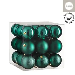 საახალწლო სათამაშო ბურთი მწვანე 8 სმ 27 ც