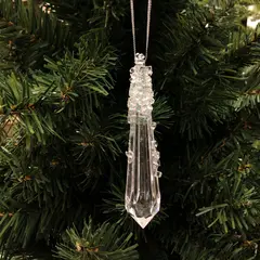 საახალწლო მორთულობა ყინული გამჭირვალე 10x3 სმ