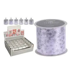 საახალწლო მორთულობა ლენტი 1x500 სმ ვერცხლისფერი 6ass