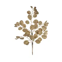 საახალწლო დეკორაცია METALL CRUSH RND LEAF STEM GLD 76სმ