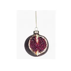 მორთულობა საახალწლო მინის ბურთი ბროწეული GLSS OPEN POMEGRANATE ORN ASS 2 RD BURG 8სმ