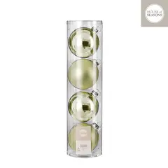 საახალწლო სათამაშო ბურთი მინის მწვანე 10 სმ-4 ც