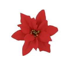 საახალწლო მორთულობა პუანსეტია წითელი 3x16 სმ