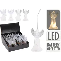 საახალწლო დეკორი "ანგელოზი" hang deco angel 11cm led 4ass