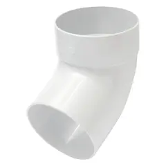 Отвод трубы одномуфтовый RainWay 75 мм 87° белый
