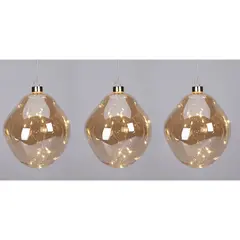 საახალწლო სათამაშო organic ball set3 w led gold