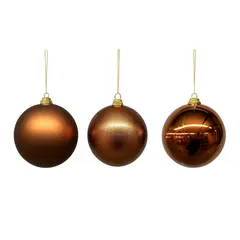 საახალწლო დეკორაცია "ბურთი" xmas ball 100mm coffee 3ass