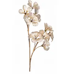 საახალწლო დეკორაცია METALL NASTURTIUM FLOWER STEM CRM WH GLD 70სმ