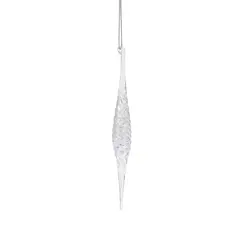 დეკორაცია ნაძვის ხის  ''ლოლო'' 12/144-30cm Glass silver icicle