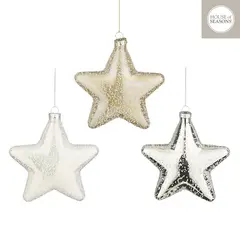 საახალწლო მორთულობა მინის ვარსკვლავი 13x13 სმ