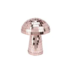 საახალწლო სათამაშო სარკისებრი შუშა სოკო 10x12 სმ rose gold