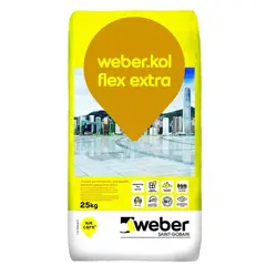 Клей для плитки WEBER KOL FLEX EXTRA WHITE 25кг