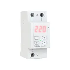 რელე ZUBR ერთფაზიანი ძაბვის 3 მოდულისთვის 63 A მაქსიმუმ 80 A 13 900 VA D2-63 red