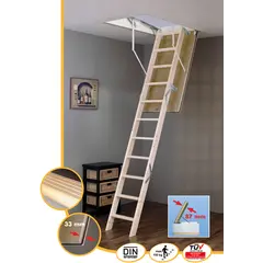 სხვენის კიბე Minka Tradition Plus 33 მმ 70x120x2800 მმ ხის