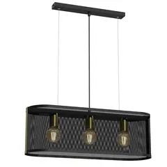 ჭაღი Luminex 4151 Kaga 3 E27 15W შავი ოქროსფერი