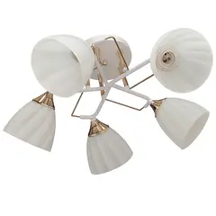 ჭაღი Bella Mita 5 E27 6201-5 WH+FG თეთრი ოქროსფერი