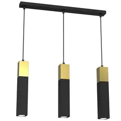 საკიდი Luminex 4139 Tulum gold 3 GU10 8W შავი ოქროსფერი