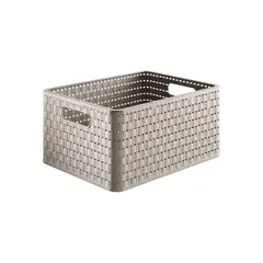 შესანახი კალათა Rotho 18ლ COUNTRY A4 კაპუჩინო