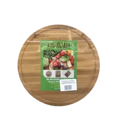 დაფა ბოსტნეულის  საჭრელი მრგვალი, ბამბუკი  28*28 MG-1270