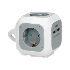დამაგრძელებელი კუბი  ORNO 4 1.5მ 2 USB Schuko