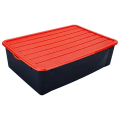 Storage box plastic with lid Aleana LLC black/brown 22 l