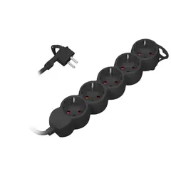 Удлинитель VIRONE 5 5м 3 1.5мм² Schuko черный