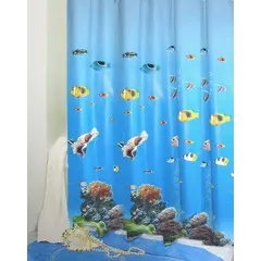 აბაზანის ფარდა Bisk PEVA SEA HORSE MULTI 200x180 სმ