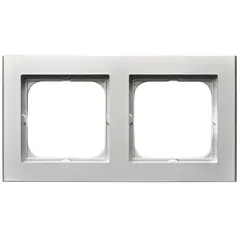Рамка Ospel Sonata R-2R/38 2 местная серебро матовое