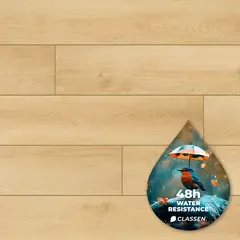 Laminate water resistant Classen Story Aqua Protect 55234 oak 1285x192x12 mm. AC5/33