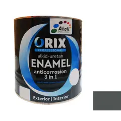 ემალი ანტიკოროზიული Atoll Orix Color 3 in 1, 0.7 ლ ნაცრისფერი RAL 7045