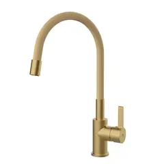 Kitchen faucet with silicone spout Rubineta FLEXY-33 (GD)